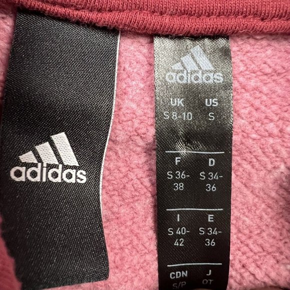 Adidas Sweater Women Small Pink Maroon White Hoodie Sweatshirt Ladies Small - Picture 4 of 7